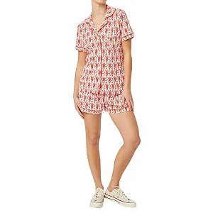 Комплект для сна SANSIWU Y2K Обезьянка, футболка с короткими рукавами и шорты, уютная праздничная домашняя одежда - Фото 1