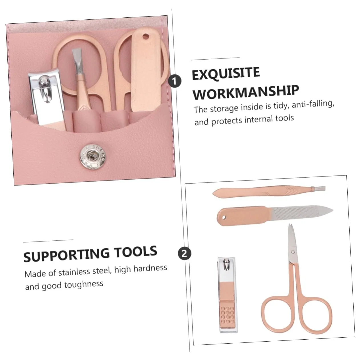 Набор для маникюра PACKOVE с ПУ футляром для дома и путешествий, фото №5