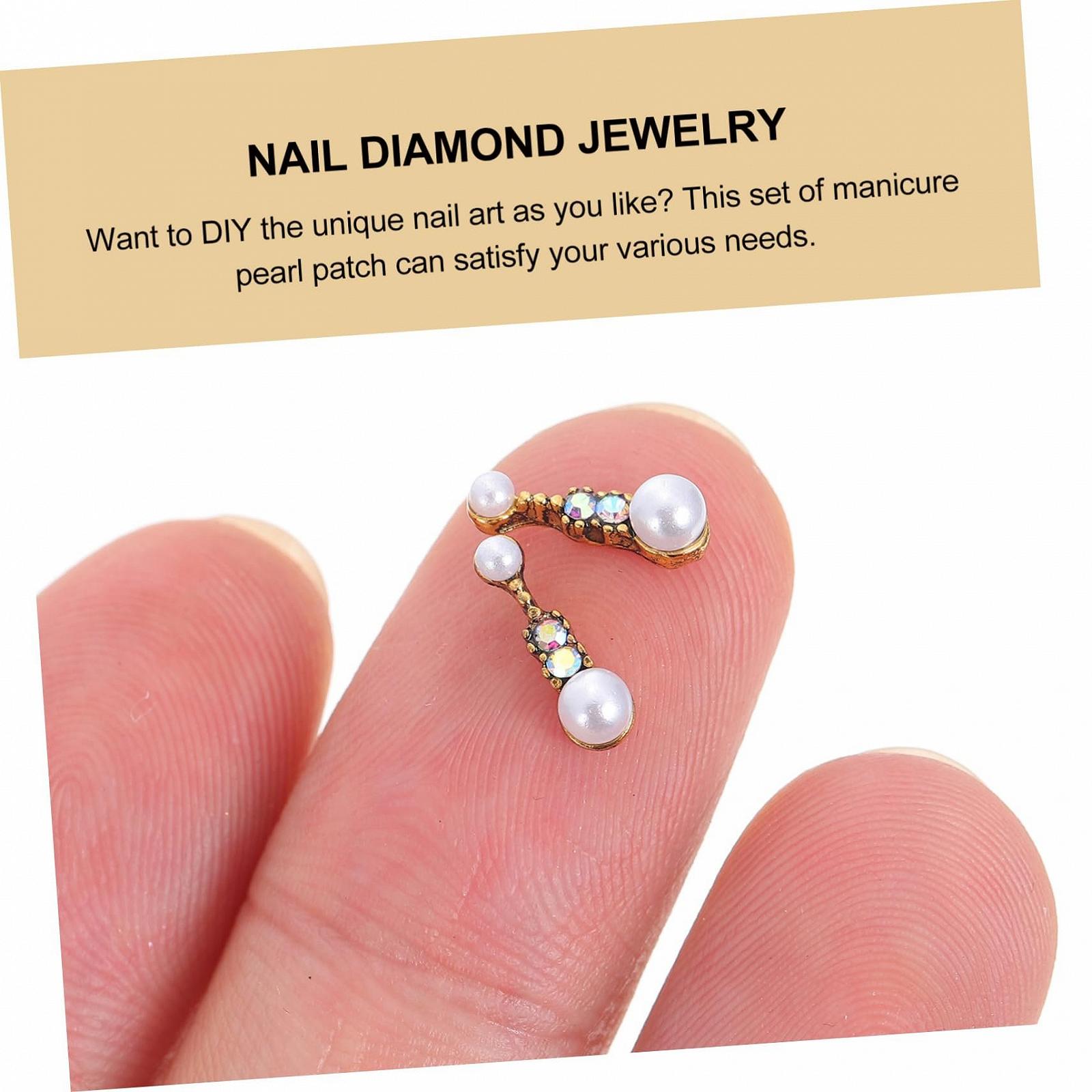 Намистини для манікюру Mikinona, діаманти, перли, золото, фото №5 Намистини для манікюру Mikinona, діаманти, перли, золото, фото №5