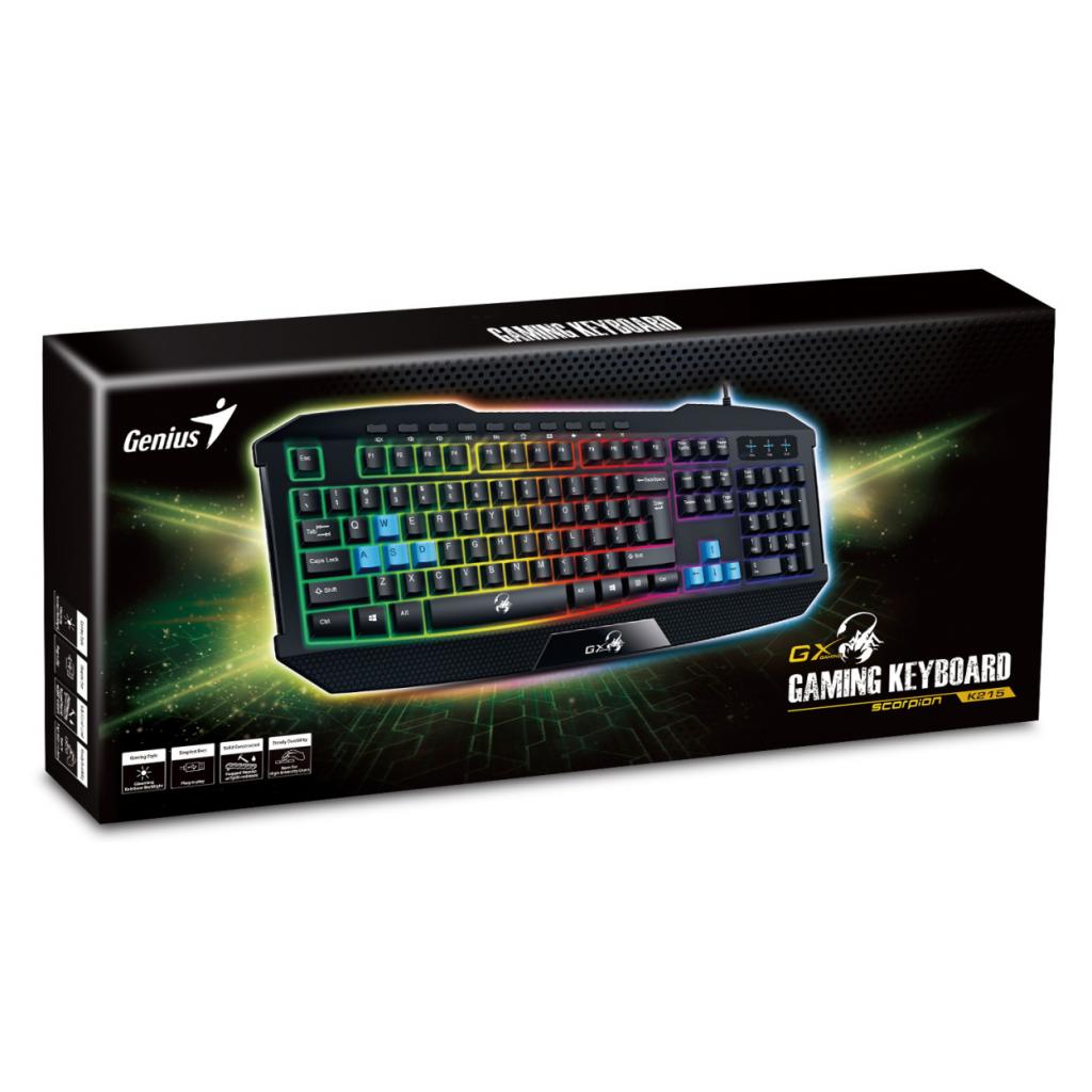 Клавиатура Genius scorpion K215 Black UKR USB 31310474105, фото №5