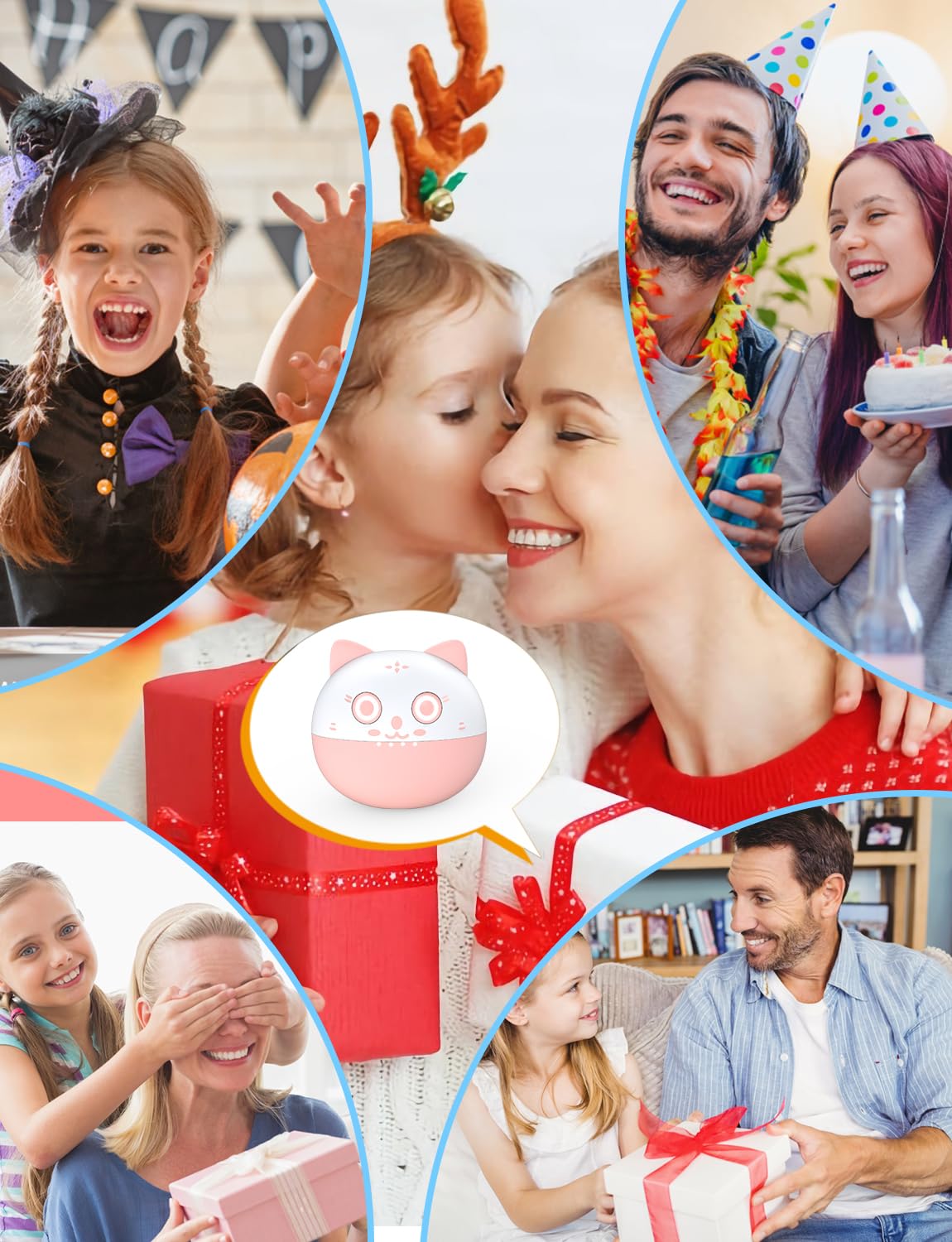Навушники Togetface Bluetooth 5.0 Бездротові мікрофон 32 години рожевий, фото №4