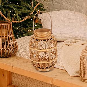 Підсвічник Baoblaze Rattan Декоративний плетений свічник для дому synthetic.ua - Фото 1