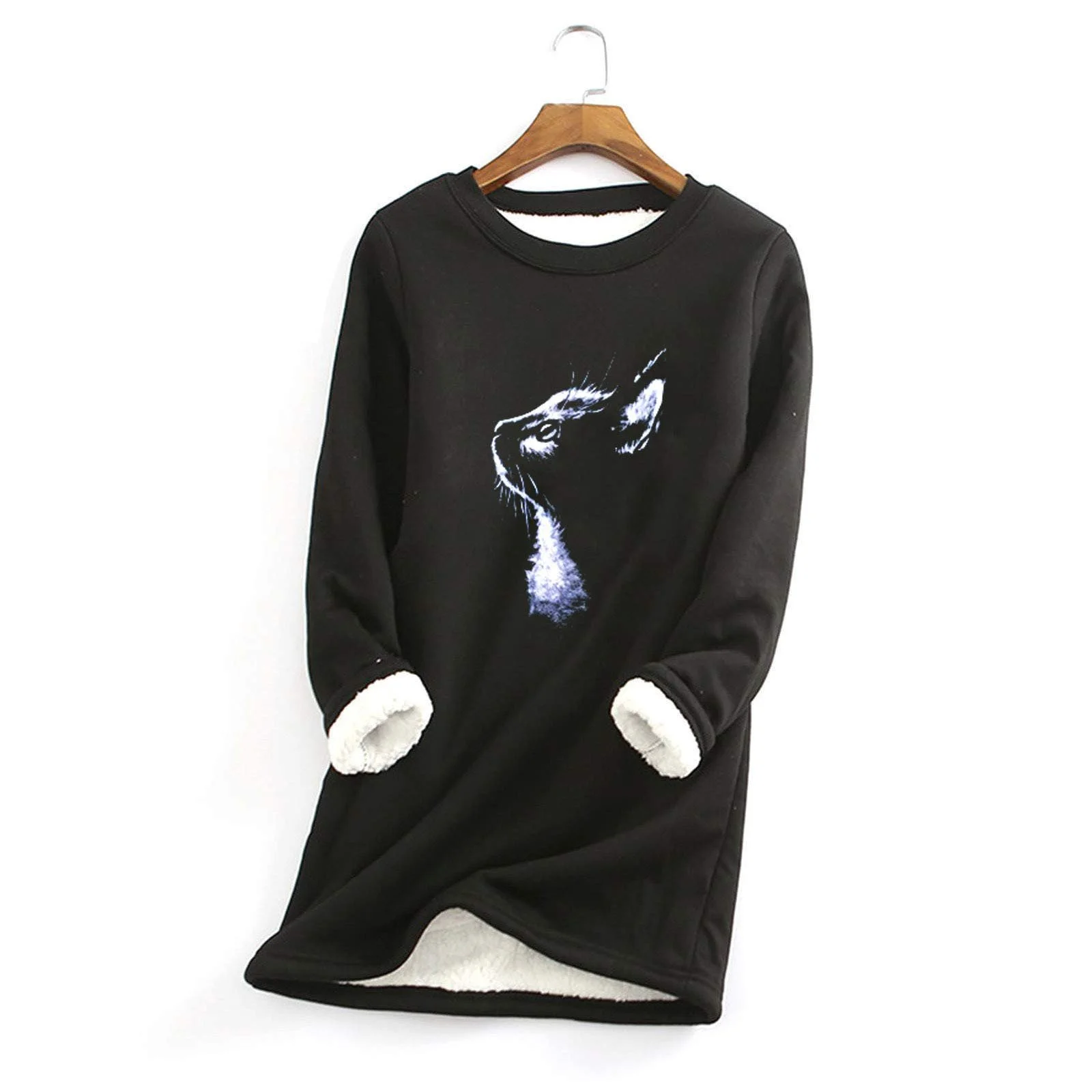 Світшот Xiaoyuer з флісу, теплий, зимовий, з довгими рукавами, фото №3 Світшот Xiaoyuer з флісу, теплий, зимовий, з довгими рукавами, фото №3