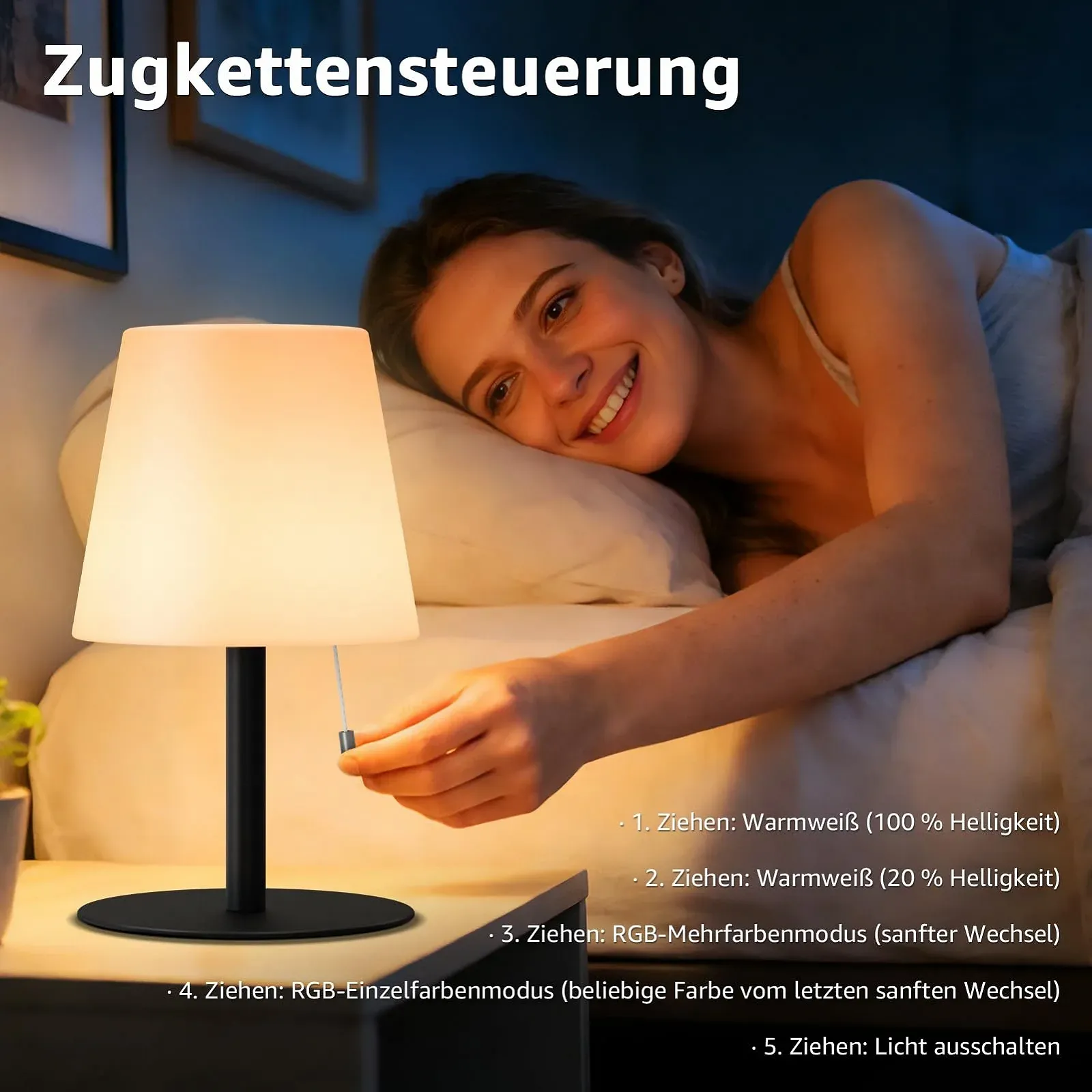 Настільна лампа uuffoo LED акумуляторна бездротова 8 кольорів IP44 USB C, фото №4