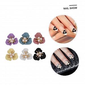 Украшения для ногтей из сплава с жемчугом Beavorty 12 шт., Цветы для маникюра synthetic.ua - Фото 1