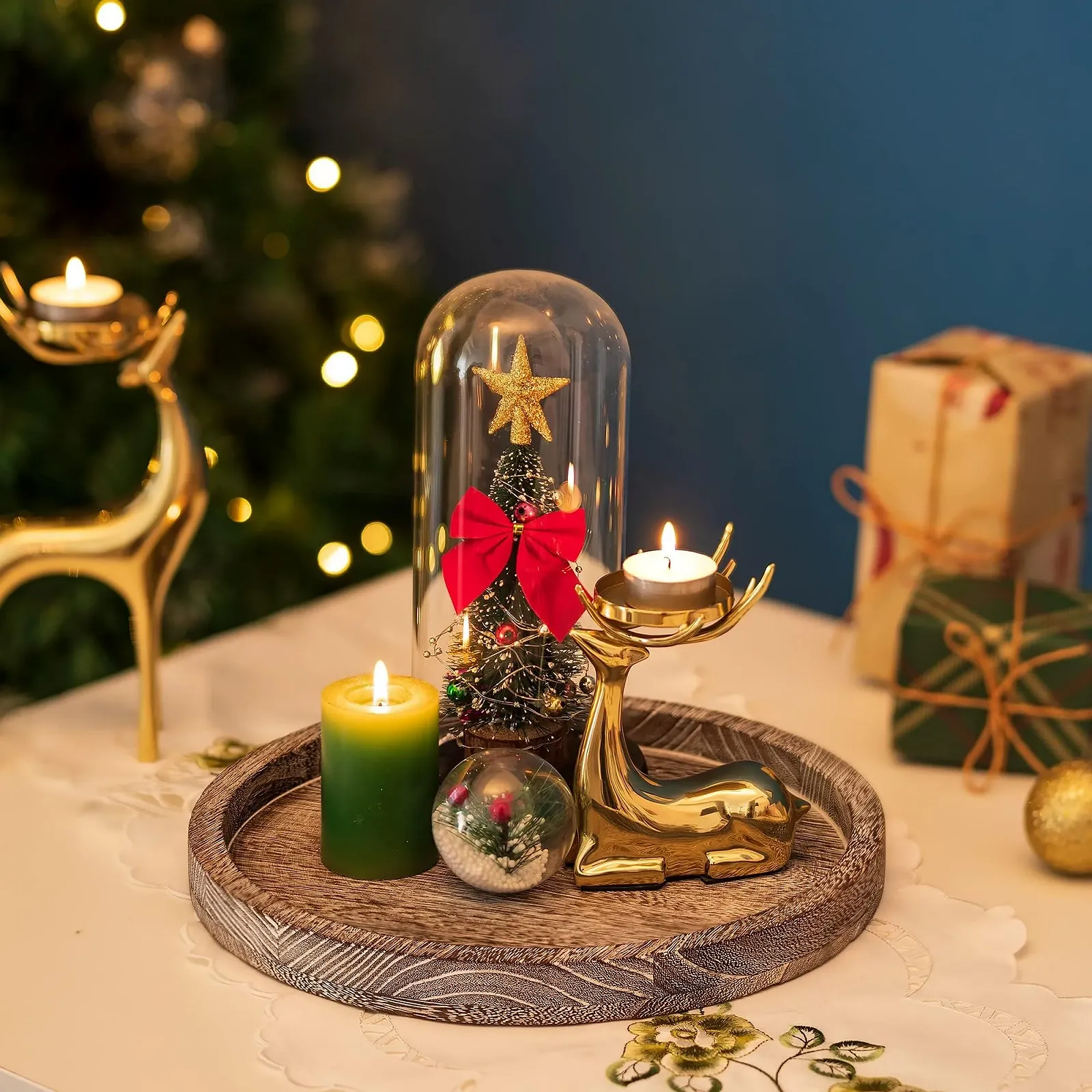 Дерев'яний Піднос Круглий для Декору Romadedi 30 см Піднос для Свічок, фото №4 Дерев'яний Піднос Круглий для Декору Romadedi 30 см Піднос для Свічок, фото №4