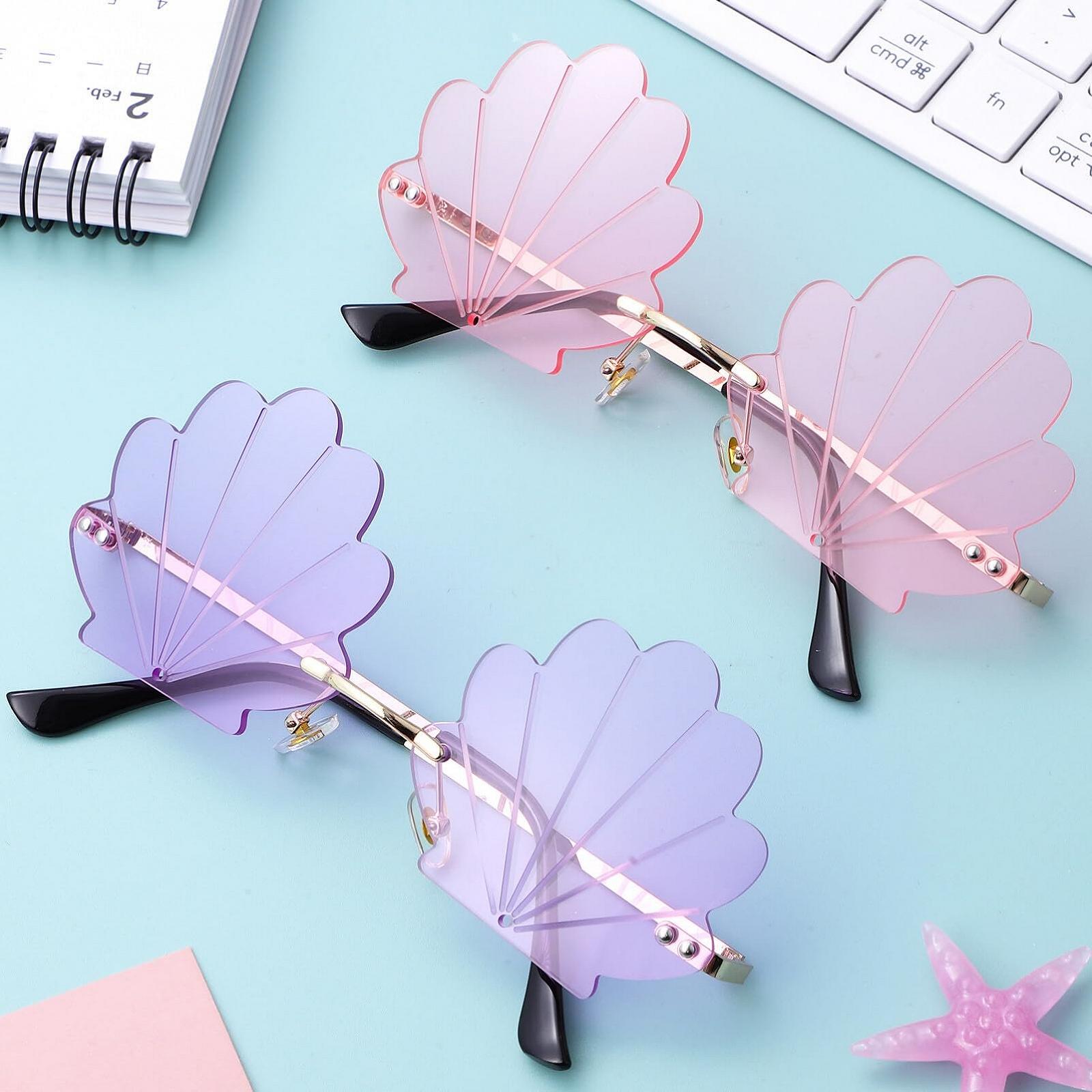 Сонцезахисні окуляри Toddmomy Без оправи Форма мушлі Фіолетовий, 2 шт, фото №4