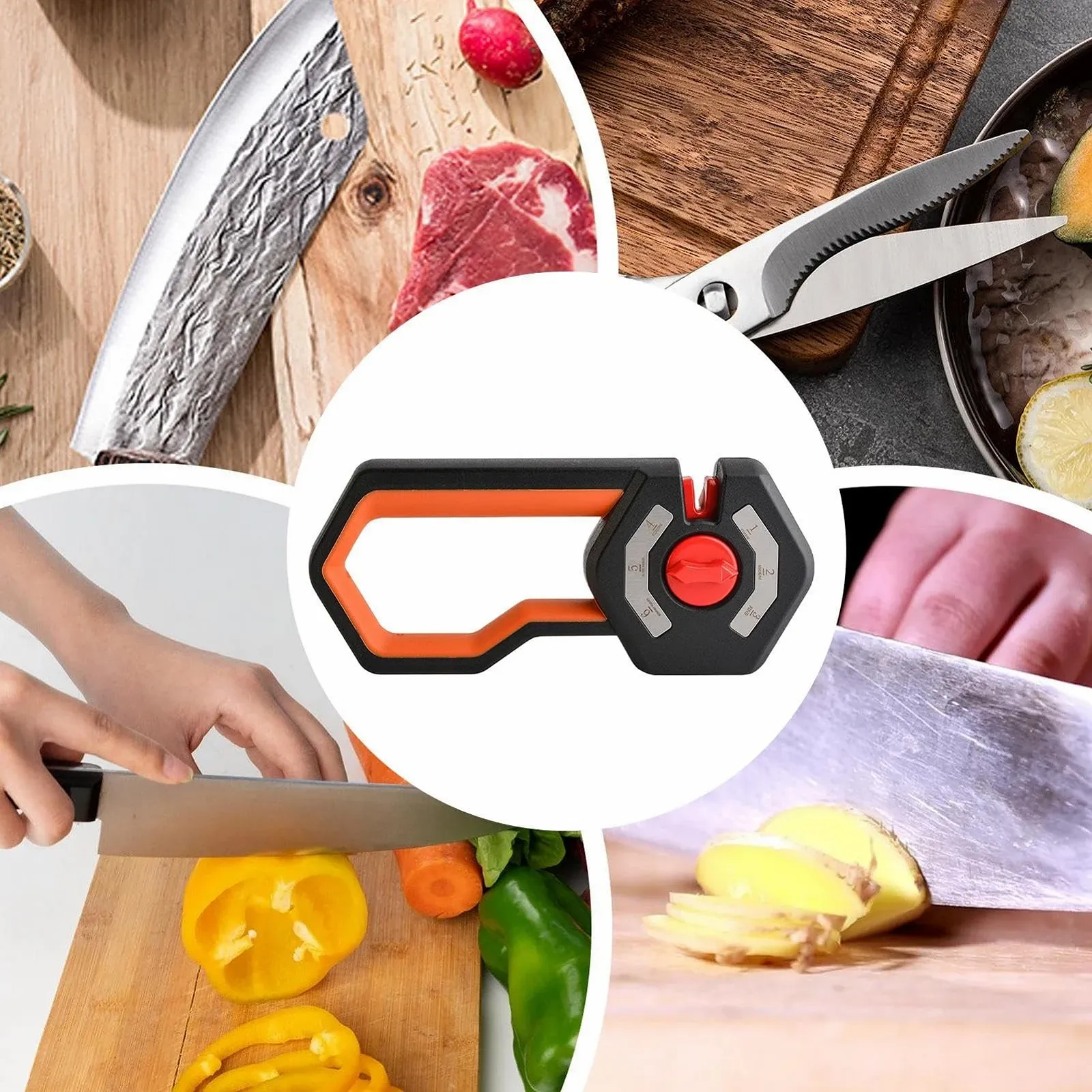 Точилка для ножів регульована 6 рівнів заточування 21 x 8,5 x 4,5 см, фото №5