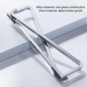 Підставка для ноутбука складна, легка портативна з алюмінієвого сплаву з нековзними силіконовими накладками для планшетів 12-18 дюймів synthetic.ua - Фото 1