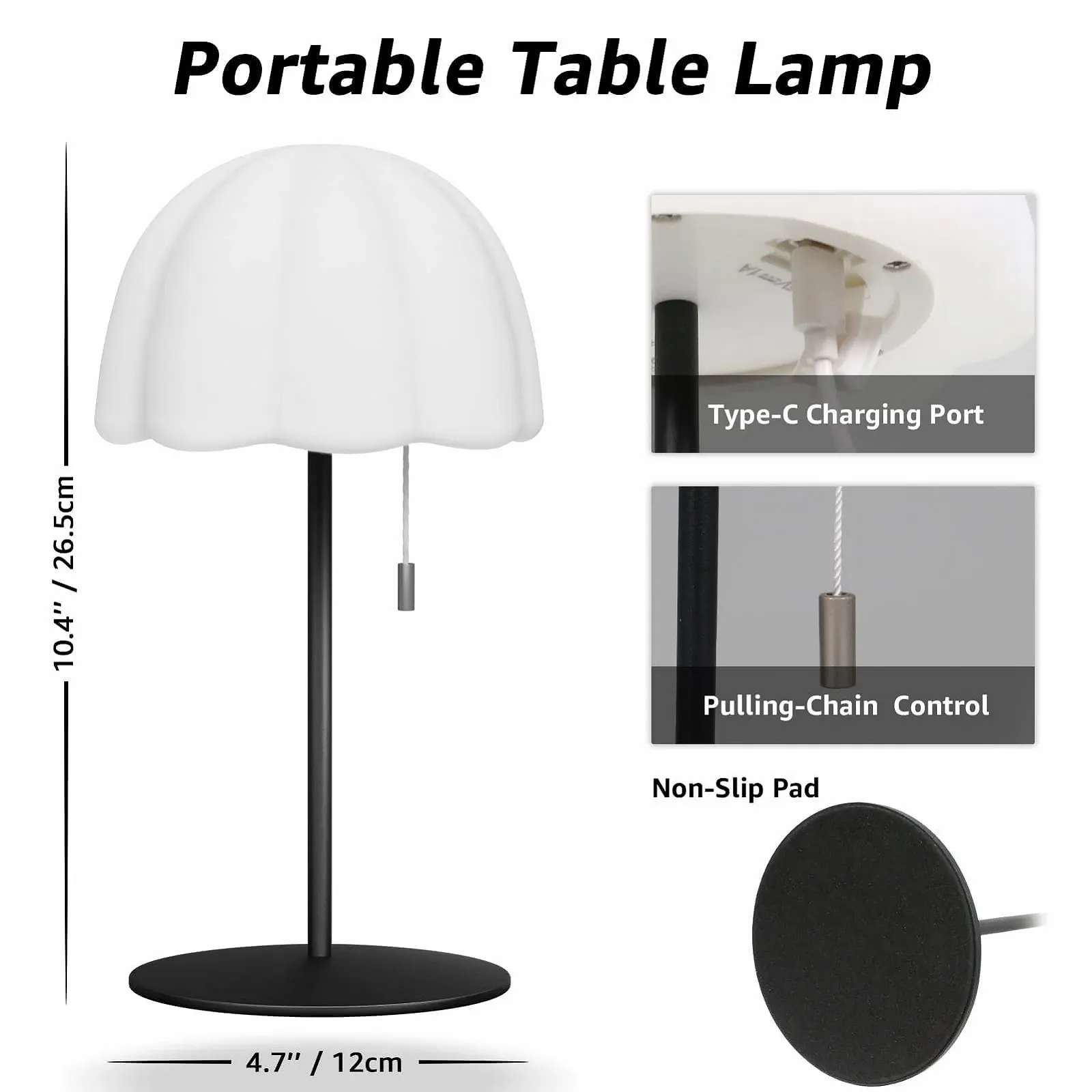 Настільна лампа FUYO Wireless LED акумуляторна димована 8 кольорів IP44, фото №6