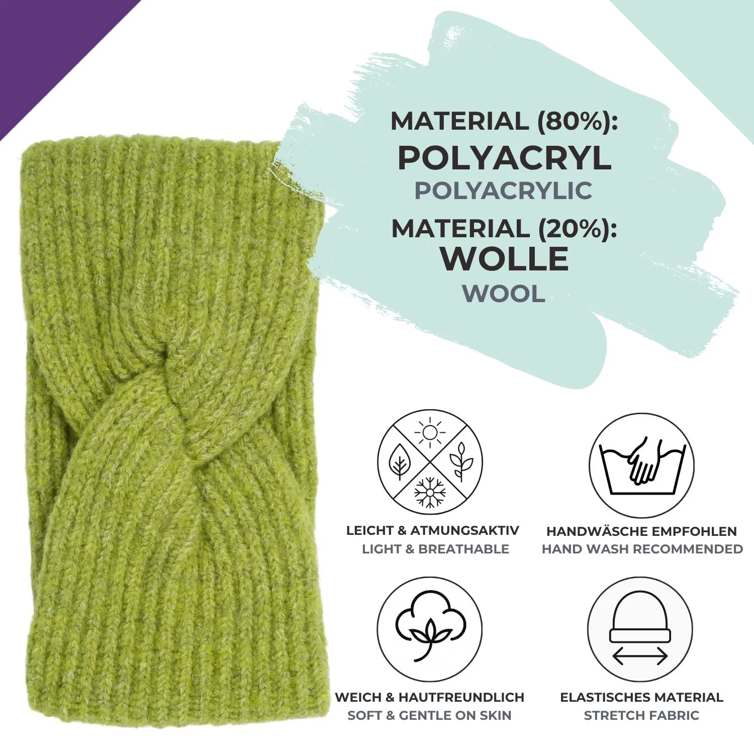 В'язана пов'язка на голову styleBREAKER 04026072, фото №3