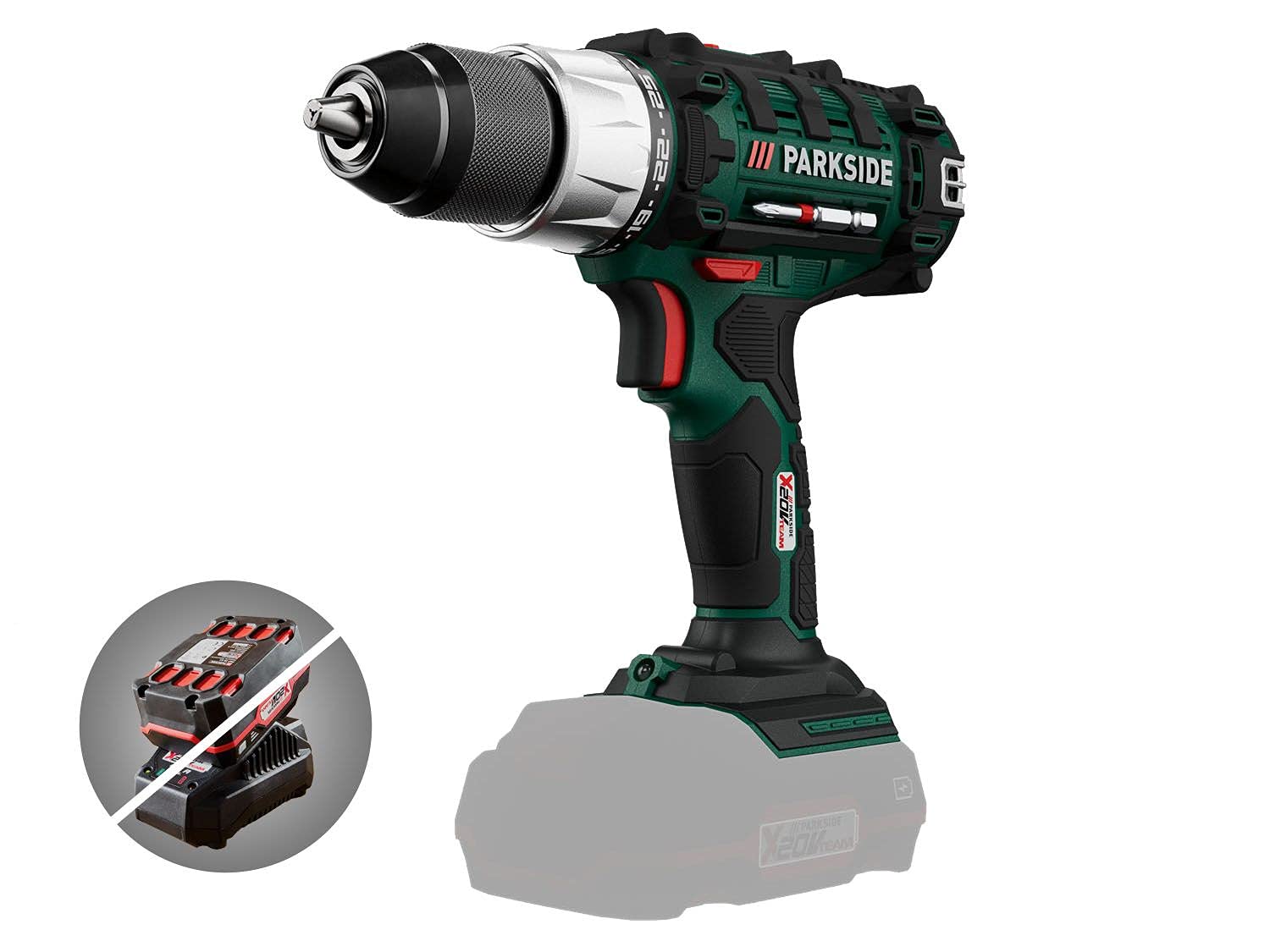 Шуруповерт Parkside 17-елементний набір 20 В, фото №2 Шуруповерт Parkside 17-елементний набір 20 В, фото №2