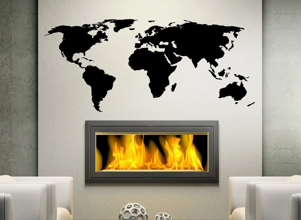 Наклейка на стену Grandora W698 Карта мира Земной шар, фото №2