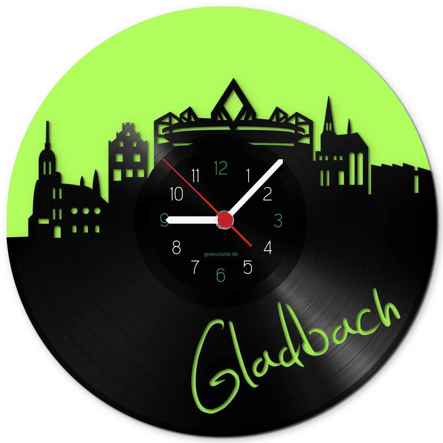 Настінний годинник GRAVURZEILE Skyline Gladbach Vinyl 30 см, фото №1 Настінний годинник GRAVURZEILE Skyline Gladbach Vinyl 30 см, фото №1