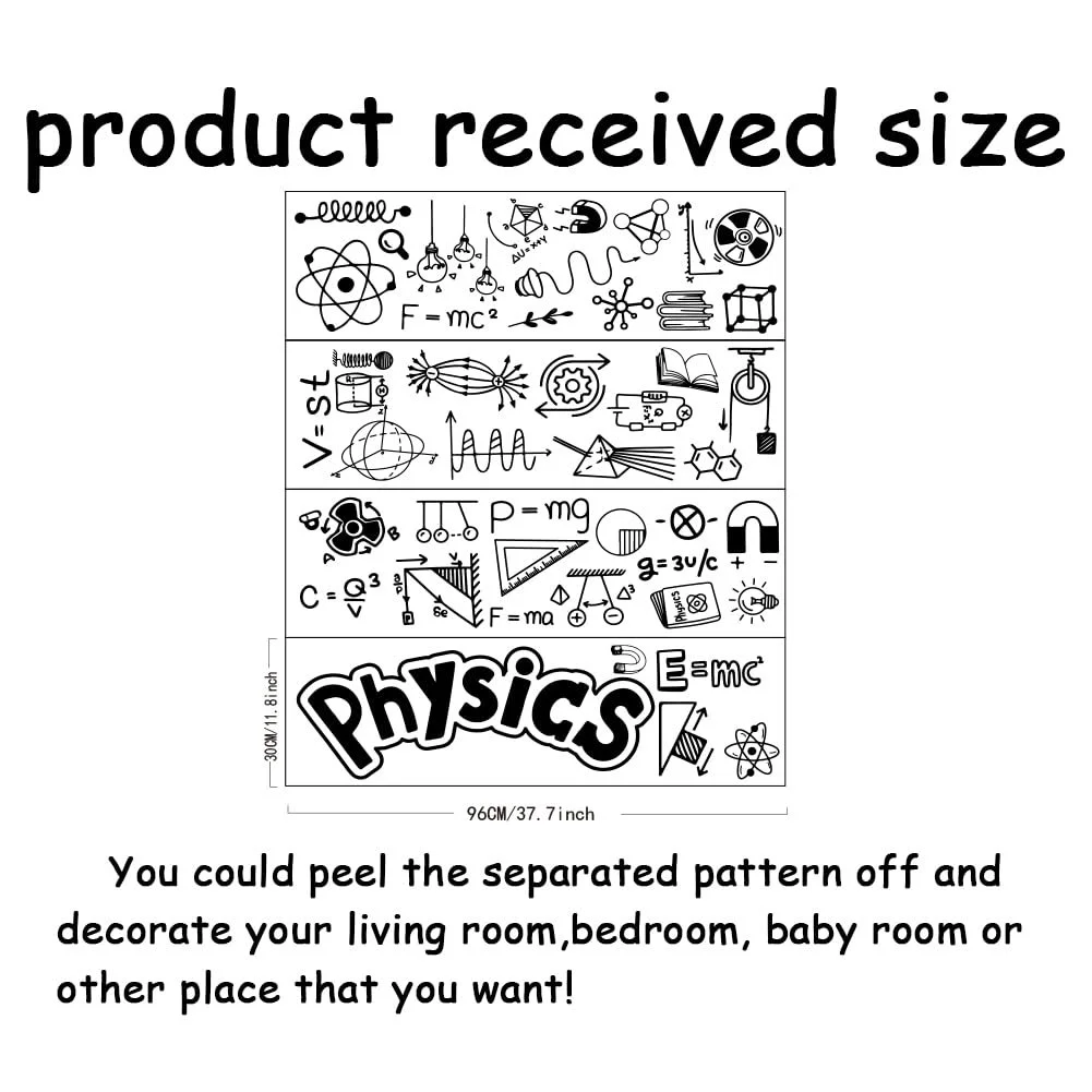 Наклейка на стіну SUPERDANT Physics Elements Вінілова, фото №2 Наклейка на стіну SUPERDANT Physics Elements Вінілова, фото №2