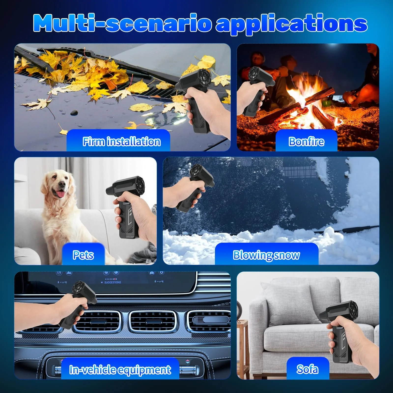 Электрический воздуходувка Sprifityy 130,000 rpm 3 скорости с подсветкой, фото №7