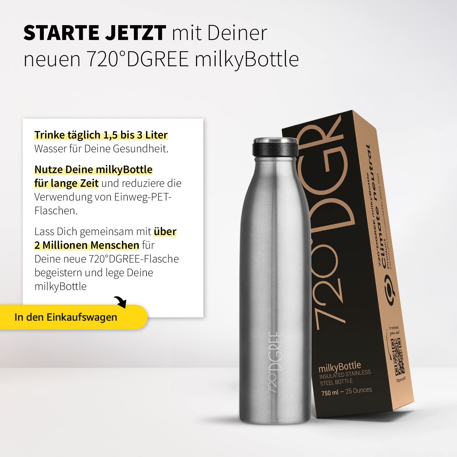 Пляшка-термос 720°DGREE MilkyBottle 1 л Нержавіюча сталь, фото №6 Пляшка-термос 720°DGREE MilkyBottle 1 л Нержавіюча сталь, фото №6
