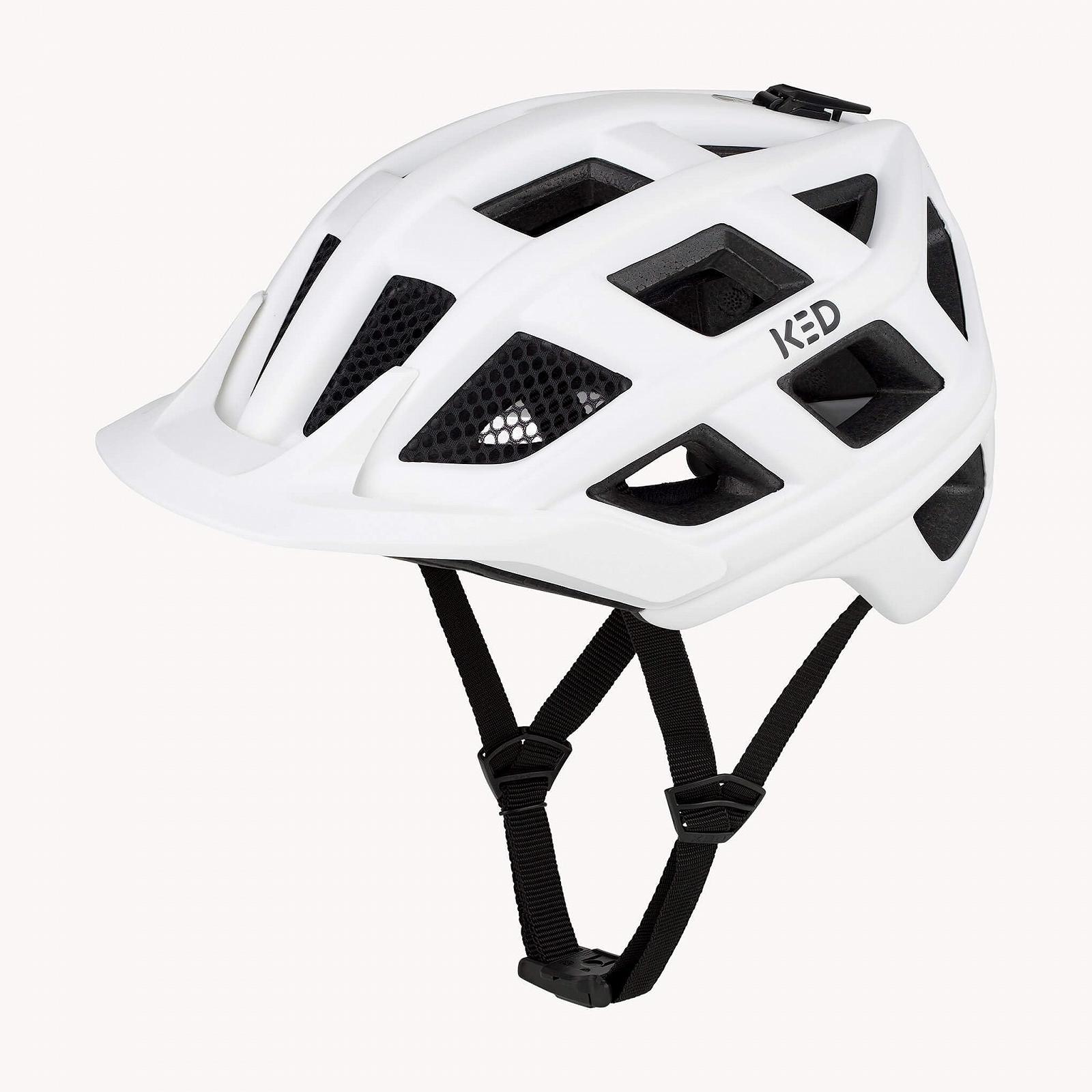 Шлем велосипедный Offroad KED Crom K-Fit, черный, прозрачный, Fidlock, сетка против насекомых, регулировка длины ремешка Quickstop, застежка ремня FIDLOCK, интегрированный задний светодиодный фонарь, технология MaxShell, фото №1