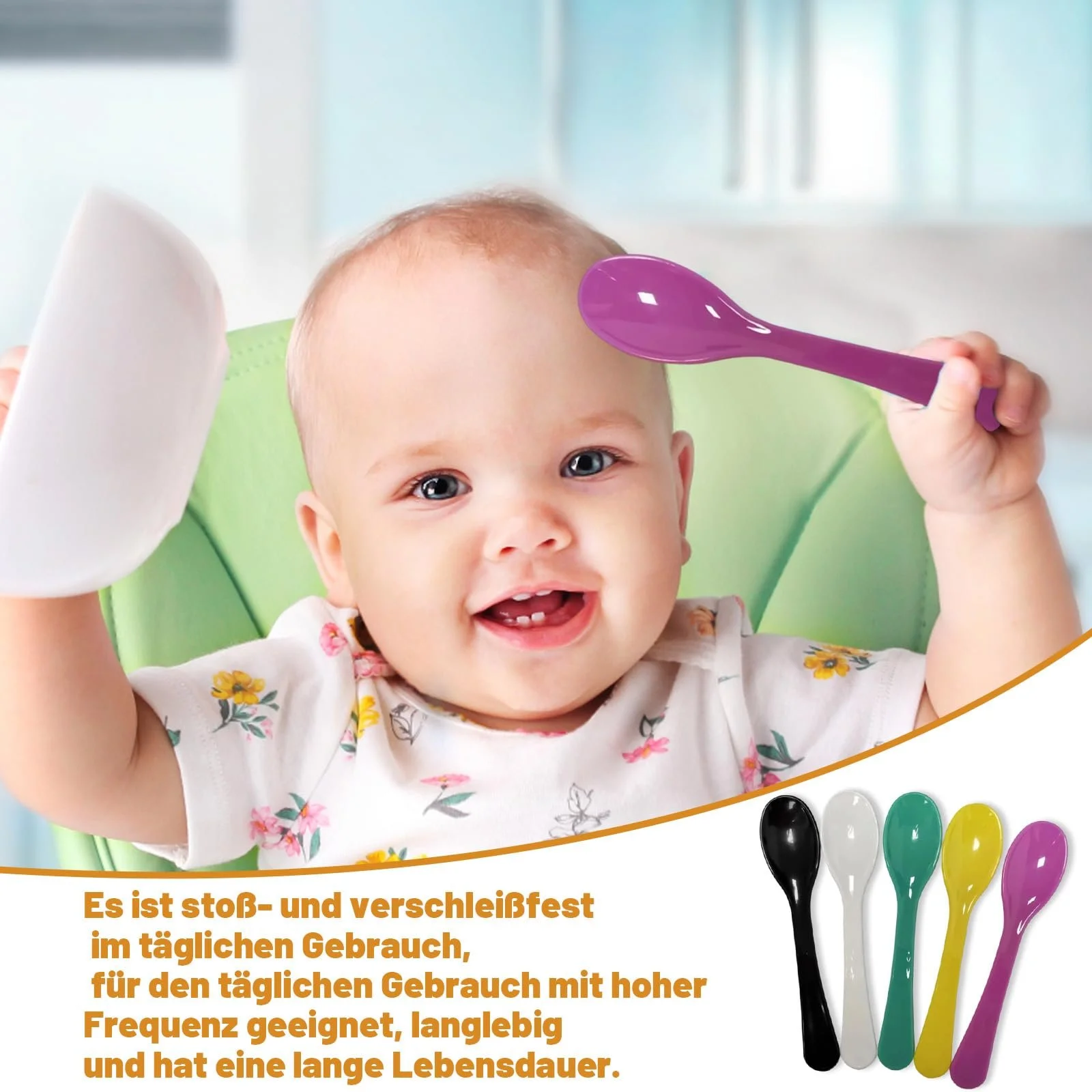 Ложка Пластикова 10 штук Різні Кольори, фото №5