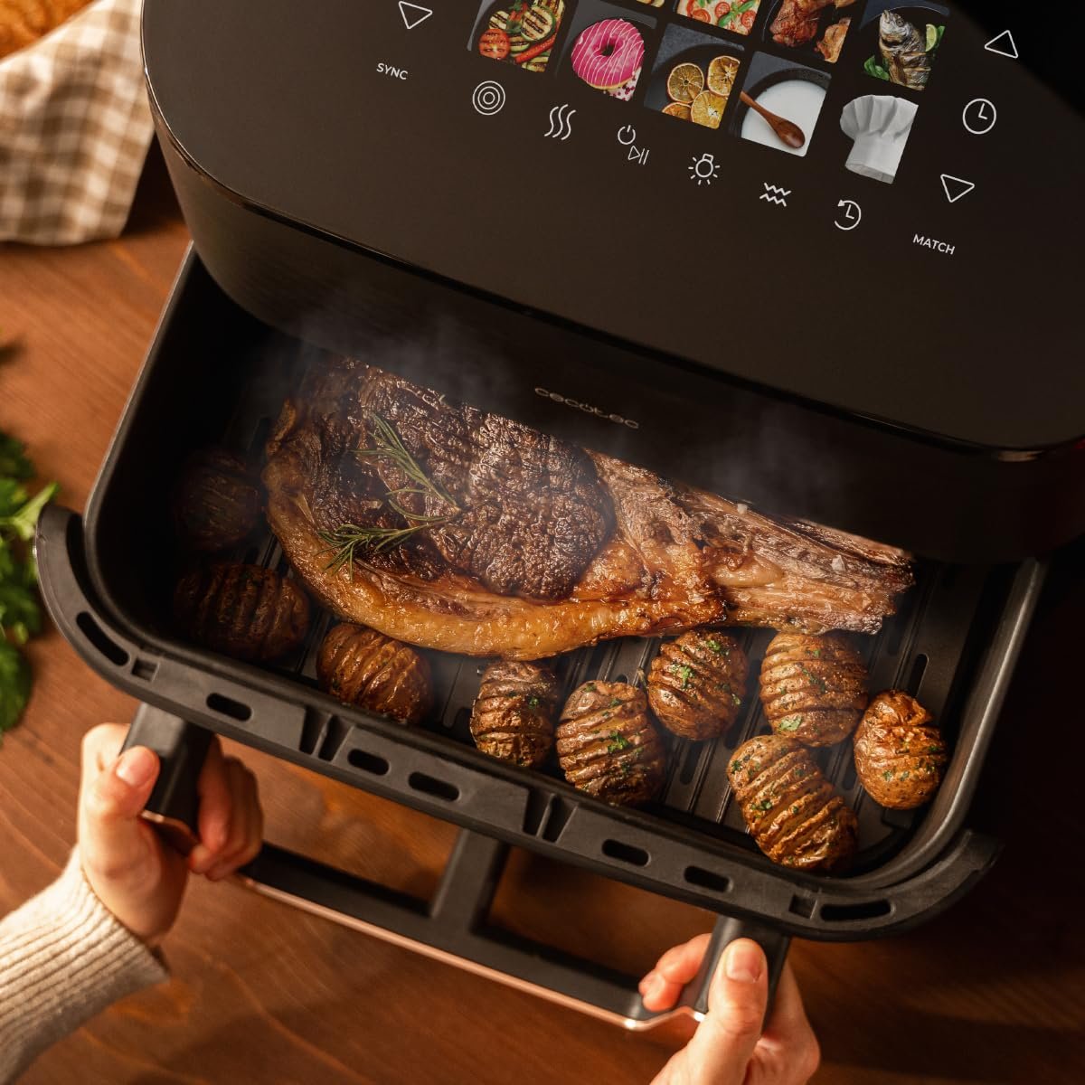 Мультипечь Cecotec Cecofry & Grill Smokin' 10000 10 л 2200 Вт Гриль Коптильня 40-200°C 10 меню, фото №11 Мультипечь Cecotec Cecofry & Grill Smokin' 10000 10 л 2200 Вт Гриль Коптильня 40-200°C 10 меню, фото №11