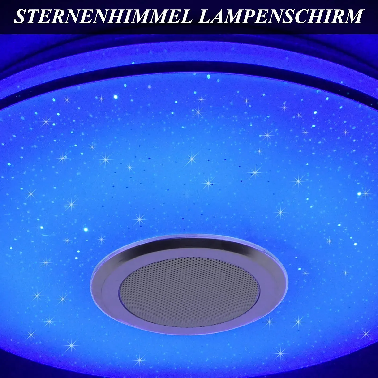 Світильник MILFECH 36 Вт LED стельовий з динаміком Bluetooth, диммований, з пультом та управлінням через додаток, з RGB зміною кольорів, музика для спальні, дитячої кімнати, вітальні, фото №5