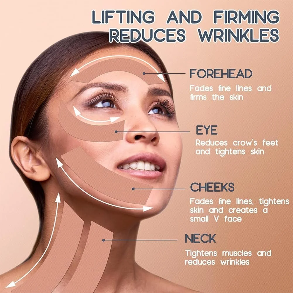 Тейп для обличчя Anti Wrinkle Plasters, Набір 2 шт, для ліфтингу обличчя, для розгладження, фото №5