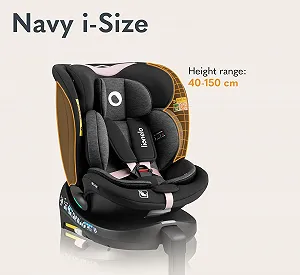 Дитяче автокрісло LIONELO Navy i-Size / З ISOFIX та поворотом на 360° / 0-36 кг / 40-150 см / 0-12 років / Регульований підголівник та нахил спинки / Чорне synthetic.ua - Фото 1