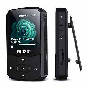 MP3 плеєр 64GB Bluetooth 5.3 Sport з 1.5-дюймовим TFT кольоровим екраном, Mini Music Player з кліпсою, для бігу, FM радіо, диктофон, крокомір, A-B повтор, підтримка SD-карти 128GB - Фото 1