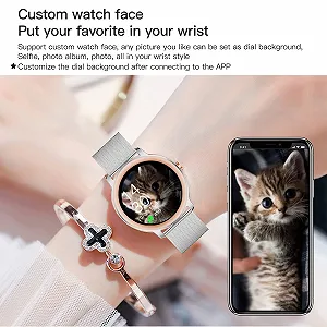 Смарт-часы Женские 1.1 Дюйма IP68 Водонепроницаемые synthetic.ua - Фото 1