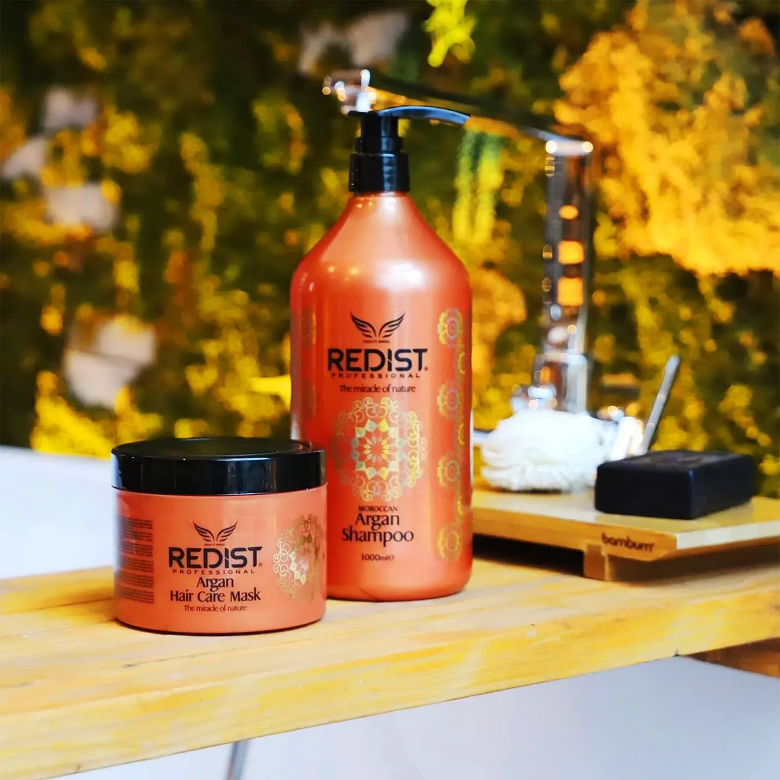 Маска для волос Redist Argan Hair Care 500 мл с Аргановым маслом для Поврежденных Сухих Волос Крем с Блеском, фото №7