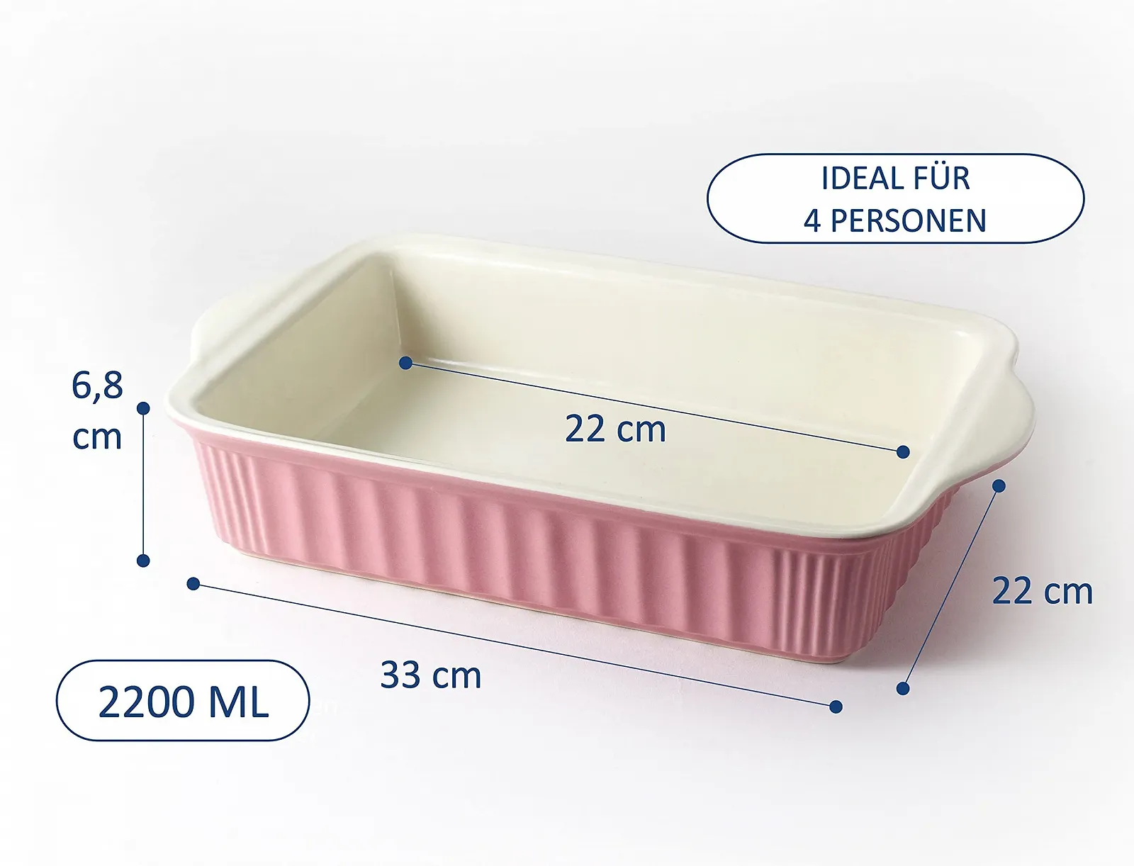 Форма для запікання Hanseküche Велика на 4 особи, керамічна, стійка до подряпин, антипригарна, фото №4