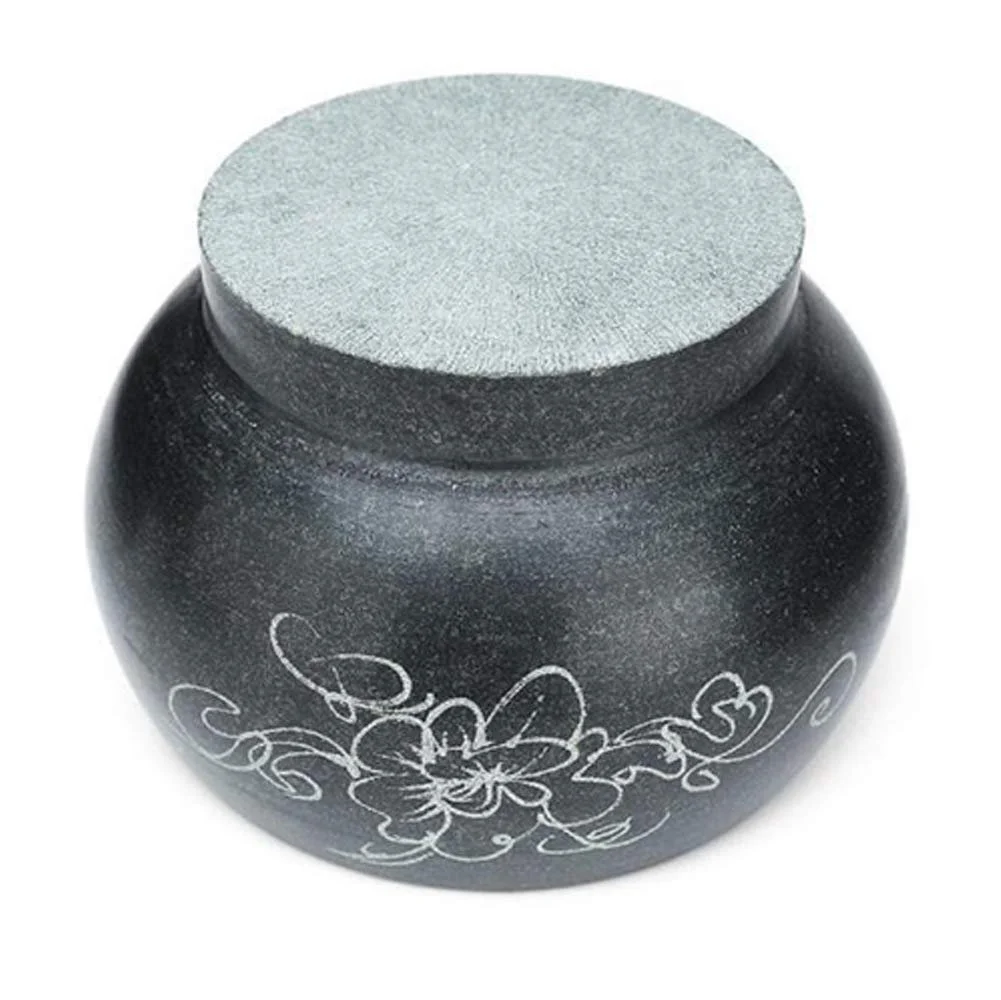 Ступка с пестиком Натуральный голубой камень для гуакамоле, каменная, фото №3