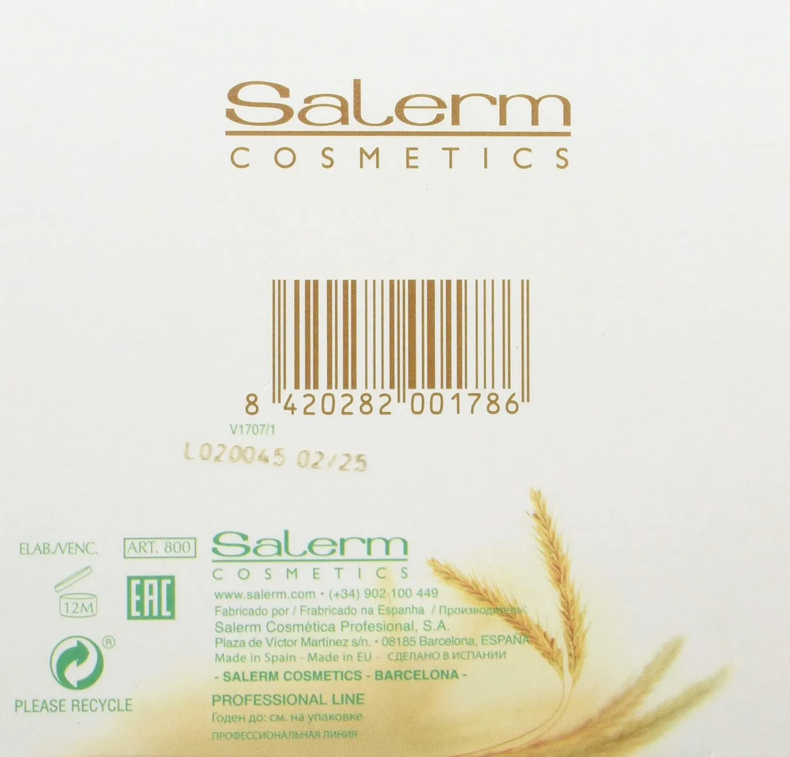Salerm Conditioning Treatment Маска для волос с зародками пшеницы 6.74 унции, фото №5