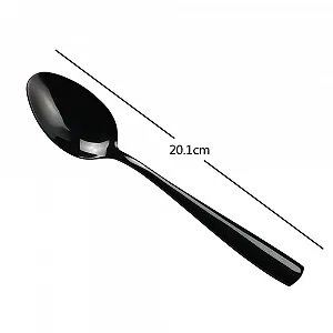 Ложка столова Black Stainless Steel Нержавіюча сталь Чорний, набір 12 штук synthetic.ua - Фото 1