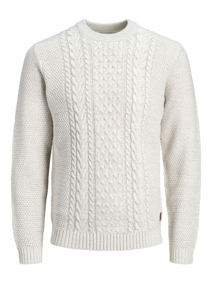 Пуловер JJCRAIG KNIT CREW NECK 12189968-Cloud Dancer Jack&Jones  S, фото №4