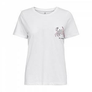 Футболка ONLKITA LIFE REG TOP BOX JRS 15231603 Bright -CRAB ONLY Білий M - Фото 1