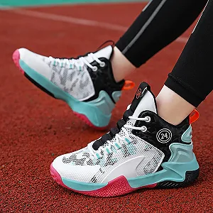 Детские баскетбольные кроссовки для мальчиков и девочек, спортивная обувь, легкие дышащие тренировочные кроссовки с высоким верхом synthetic.ua - Фото 1