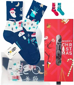 Рождественские носки - Носки унисекс Смешные, забавные и персонализированные носки спортивные Хлопковые Мультяшные в упаковке Подарок для семьи зимой - Фото 1