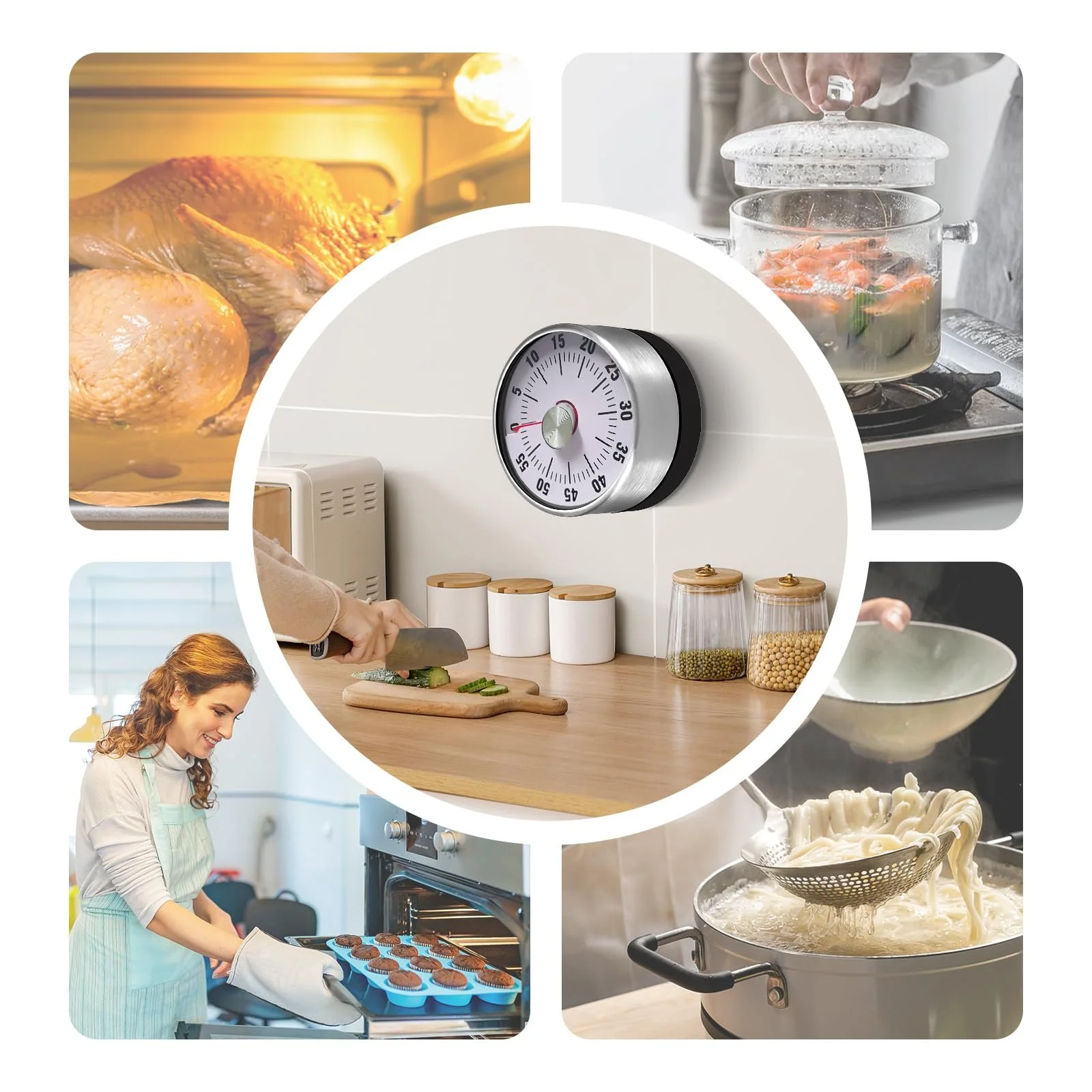 Таймер кухонный механический магнитный Stainless Steel Mechanical and Magnetic Timer Stainless Steel Countdown Timer, фото №2 Таймер кухонный механический магнитный Stainless Steel Mechanical and Magnetic Timer Stainless Steel Countdown Timer, фото №2