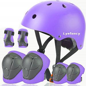 Шлем Lyefancy Kids для велосипеда и набор наколенников для детей 3-13 лет - Фото 1