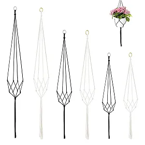 Підвісні кошики макраме 6 шт. бавовняна мотузка - Фото 1