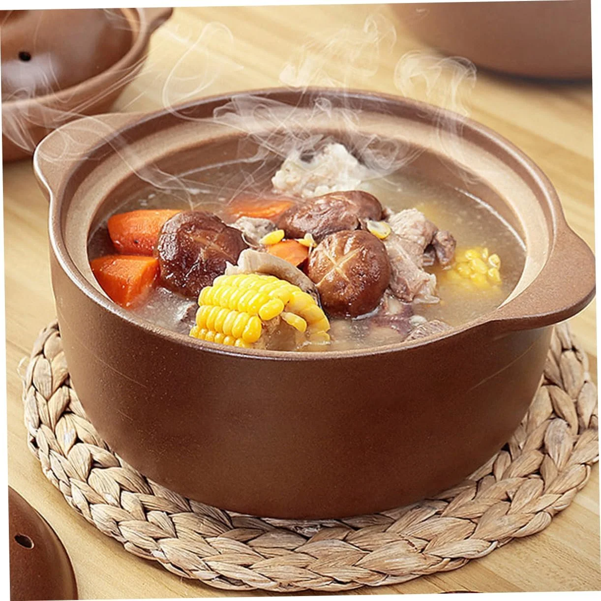 Керамічний горщик Luxshiny з кришкою для тушкування без покриття, фото №6