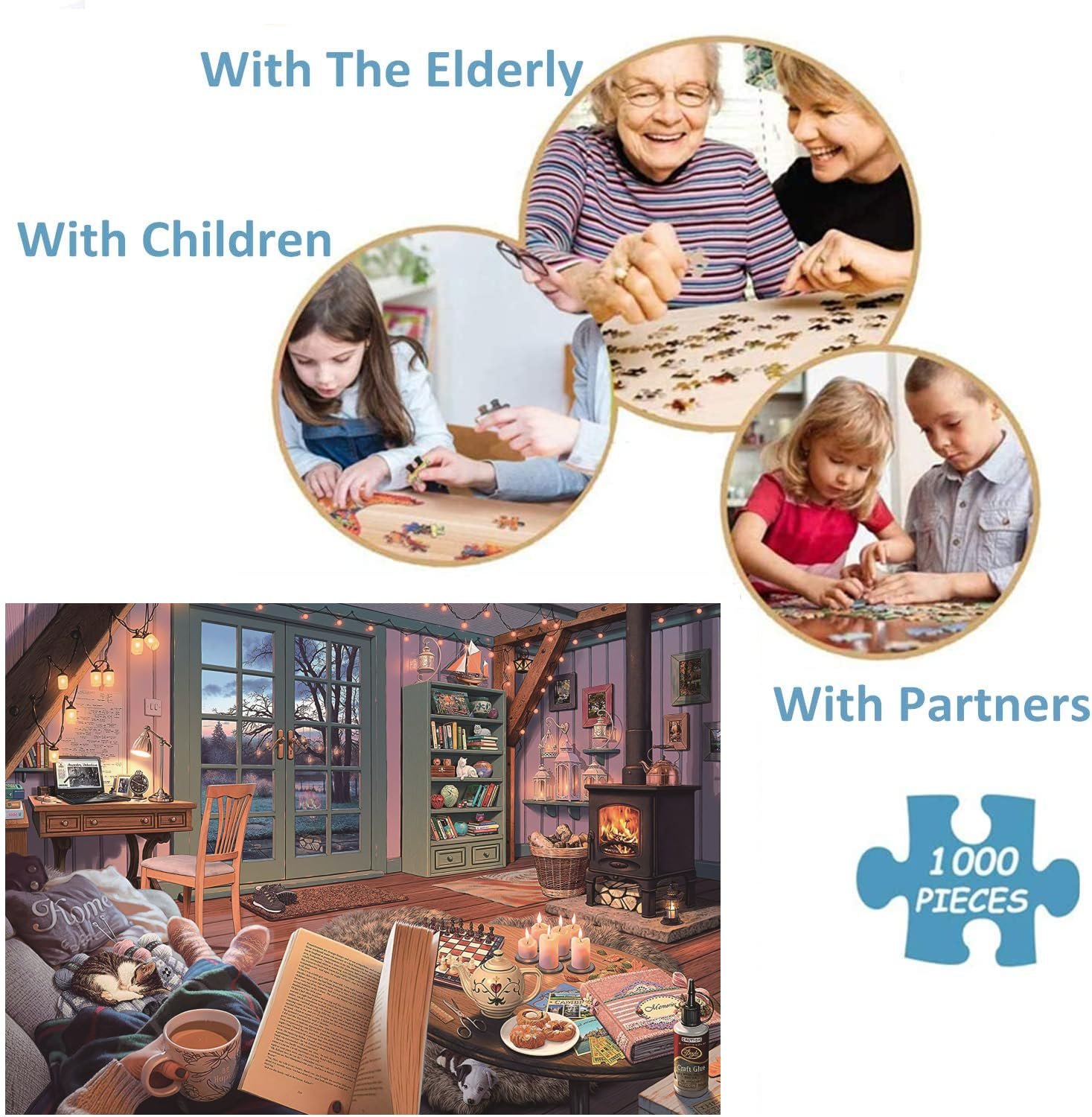 Пазл Warm Home 1000 елементів 70 x 50 см для дорослих та дітей, фото №5 Пазл Warm Home 1000 елементів 70 x 50 см для дорослих та дітей, фото №5