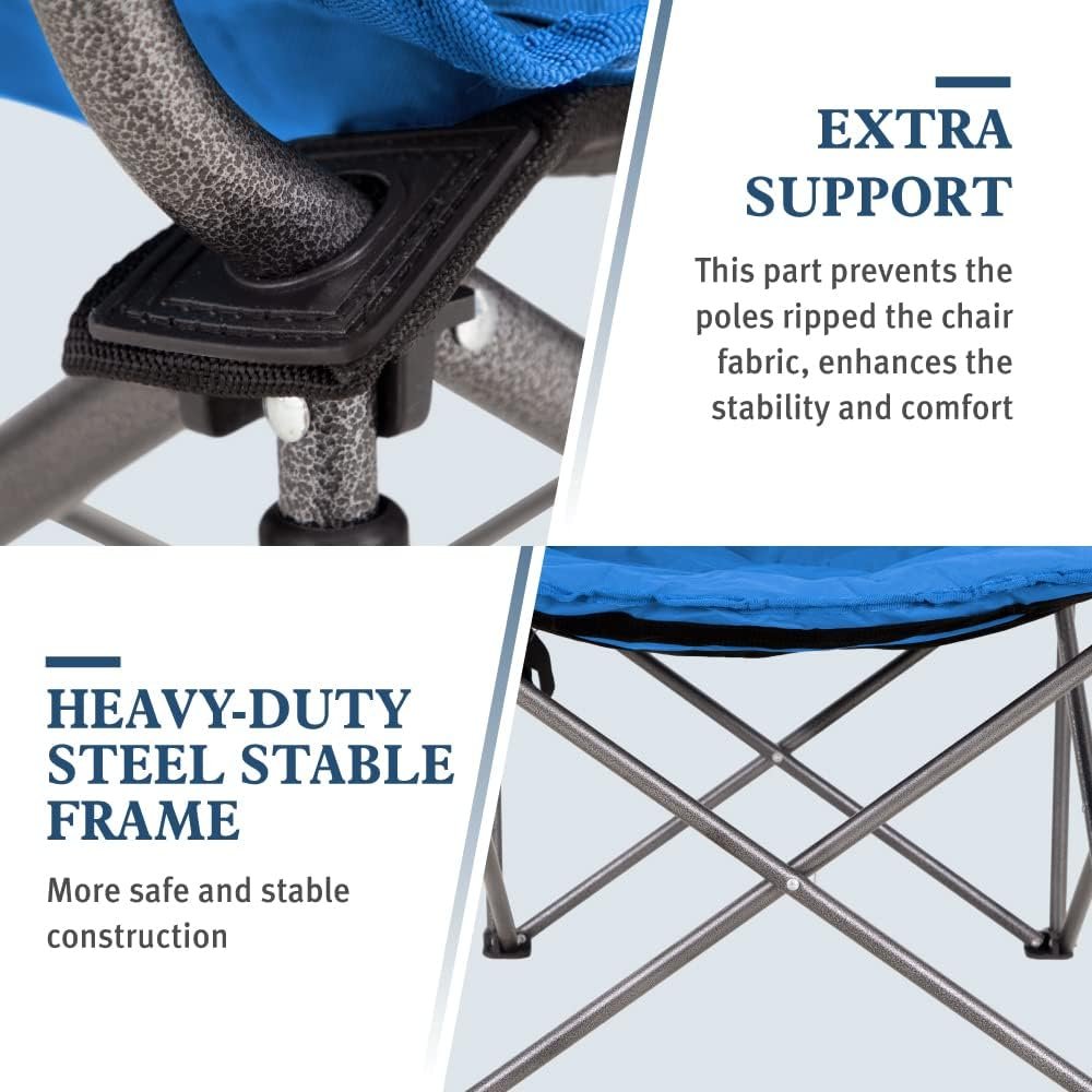 Розкладне крісло для кемпінгу HIGH POINT SPORTS XXL / до 150 кг / Блакитний, фото №5