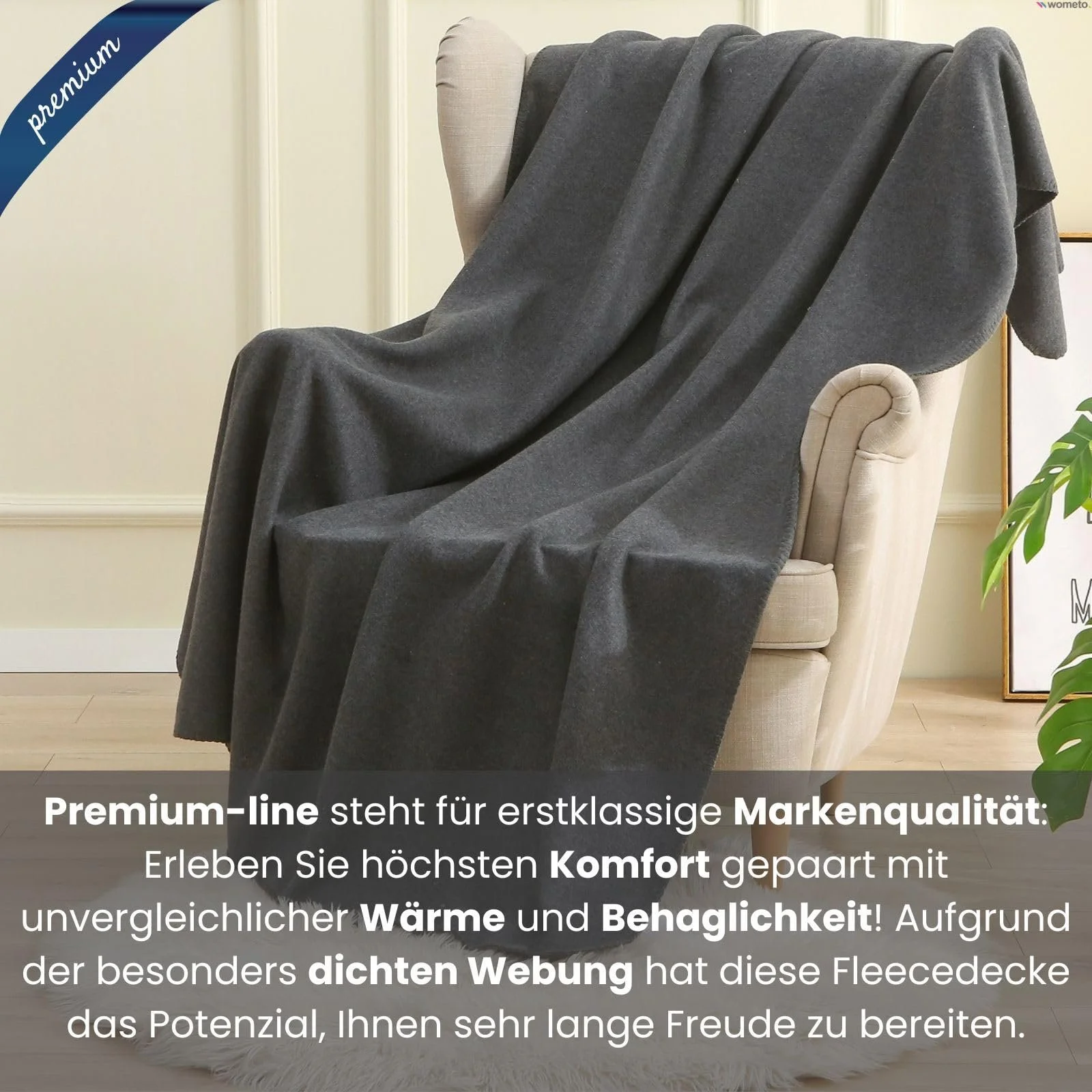 Покривало Флісова Wometo Premium Melange OekoTex 140 x 190 см, фото №5