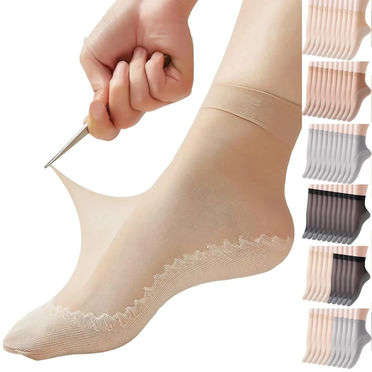 Шкарпетки Generisch, 10 den, прозорі, нейлонові, фото №1