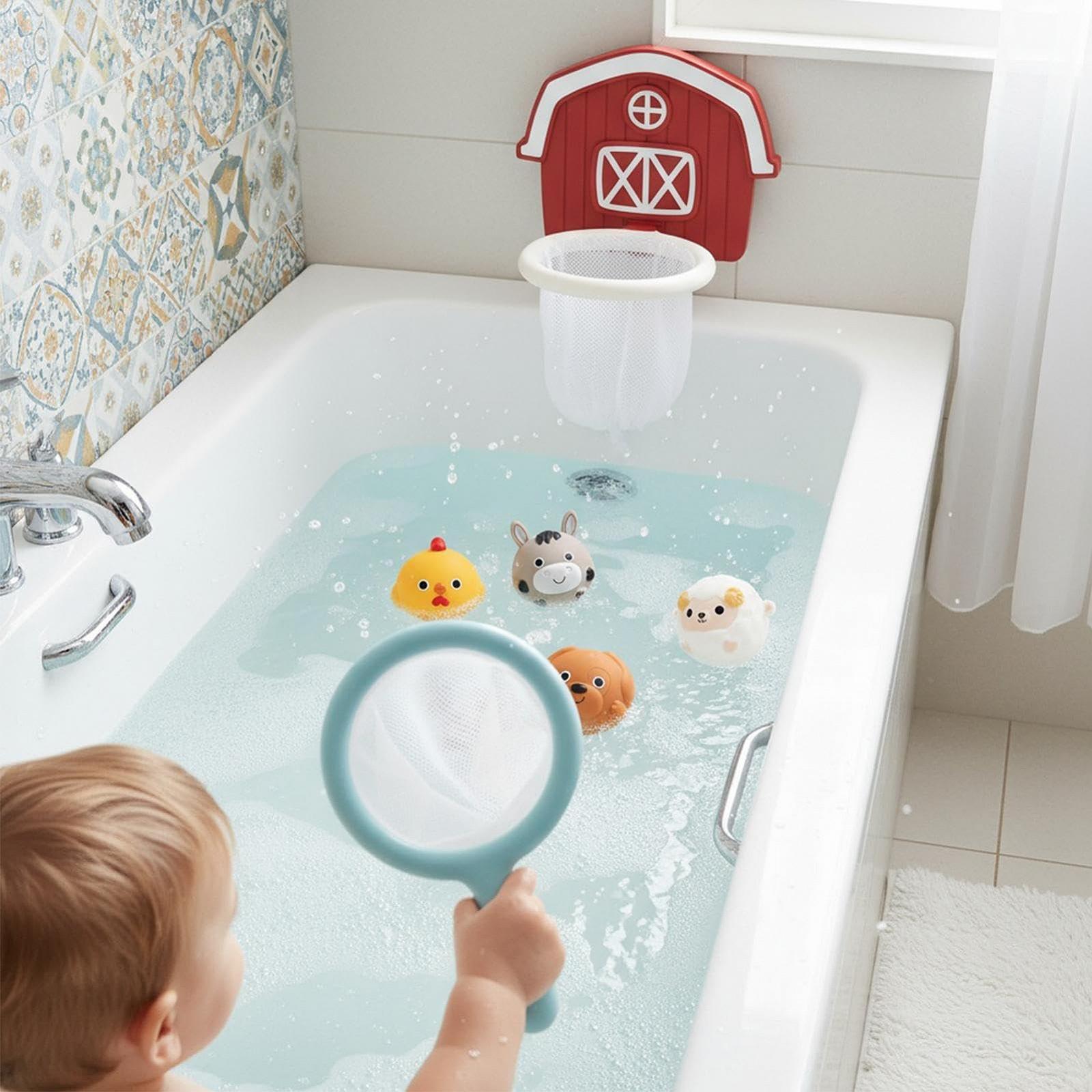 Іграшка для ванни Баскетбол з 6 мякими кульками у формі тварин, фото №2