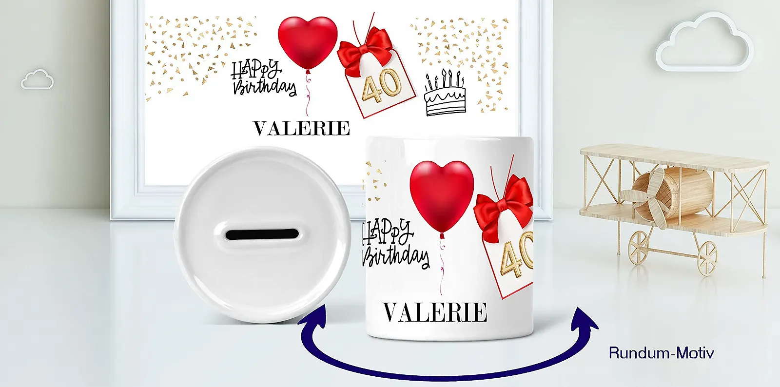 Скарбничка ювілейна керамічна персоналізована, фото №2