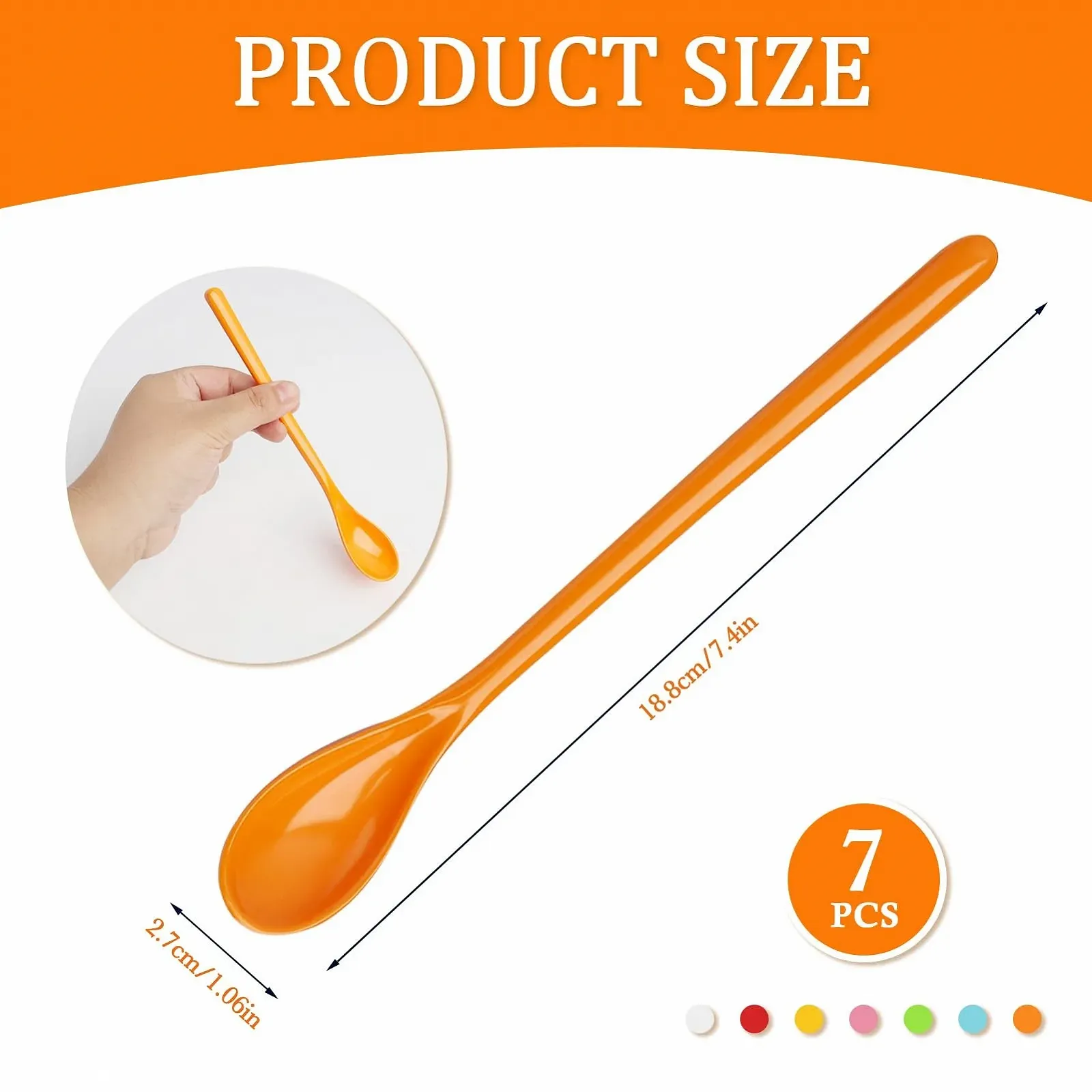 Набір пластикових ложок, 7 штук, пластикові, фото №2