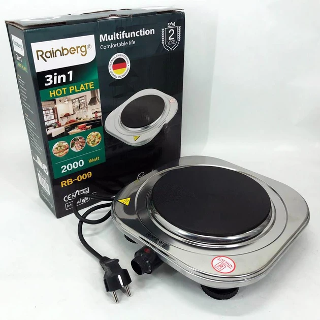 Электроплита бытовая электрическая Rainberg RB-009 Переносная, фото №1